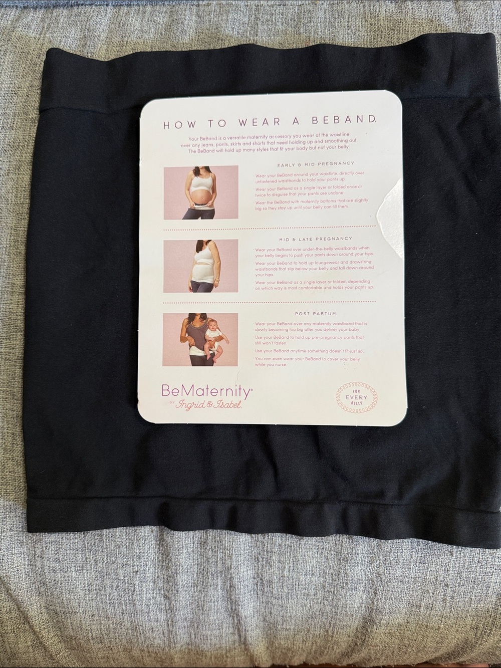 BeMaternity Black Stretch Maternity Belly Band
